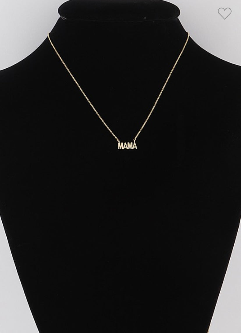 Mama Script Necklace