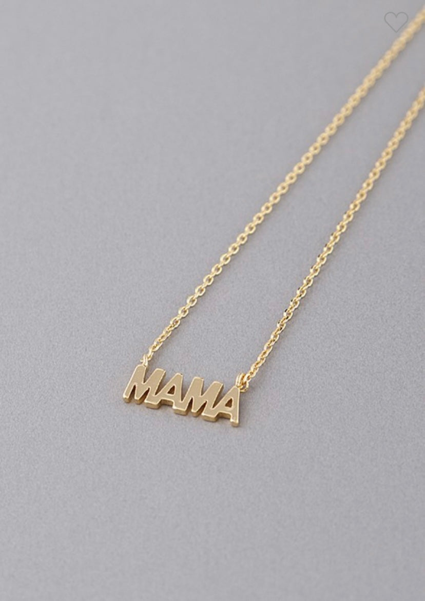 Mama Script Necklace